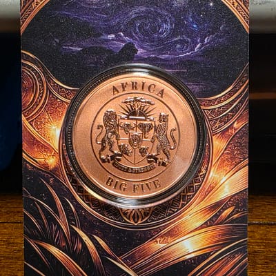 Elephant 1 Oz Copper Africa Big Five Starry Night - additional view