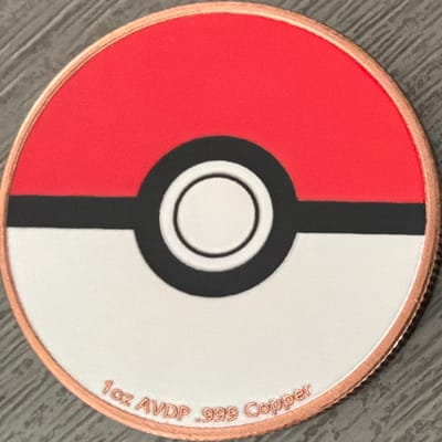 1 Oz Copper Blastoise Poké Ball Pokémon Round - additional view