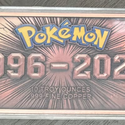 Pokémon 30th Anniversary 1996–2026 10 Troy Oz .999 - additional view