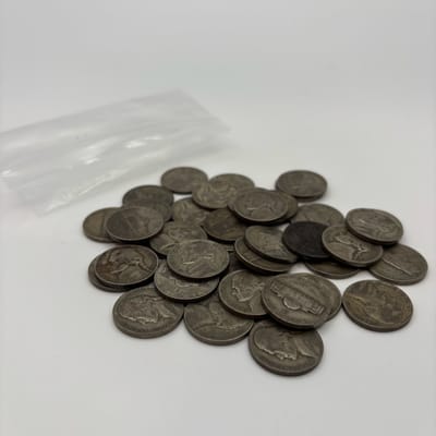 <Spot Full roll of 40 35% Silver circ War Nickel