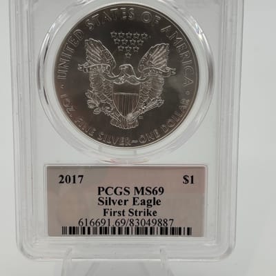 2017 ASE 1oz .999 Silver PCGS MS69 Trump Label