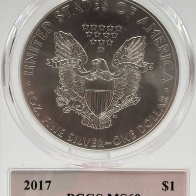 2017 ASE 1oz .999 Silver PCGS MS69 Trump Label - additional view