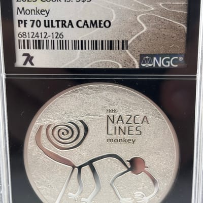 2023 Cook Islands 1oz .999 Silver Nazca Lines PF70 - additional view