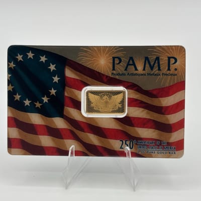 2026 2.5g 999.9 Gold PAMP US 250th Bar in Assay