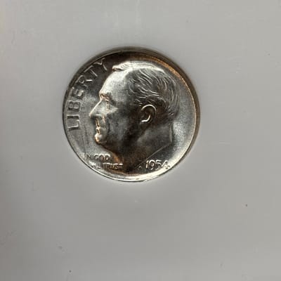 1954 S Roosevelt 90% Silver Dime NGC MS 66 - additional view