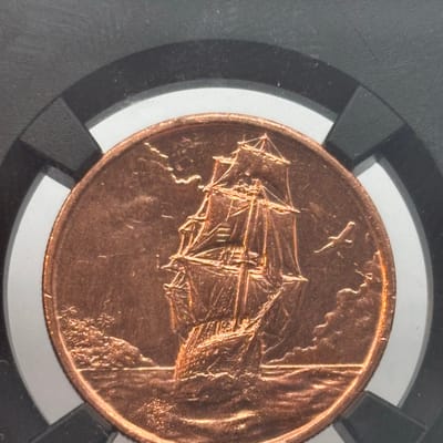 2026 Ascension Island $.25 1/4 Copper Ship NGC GEM - additional view