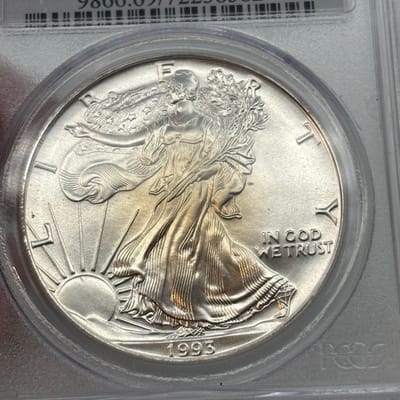 1993 American Silver Eagle PCGS MS69 - additional view