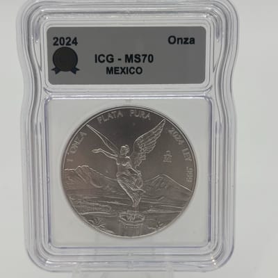 2024 1 Onza 1oz .999 Silver Libertad ICG MS70