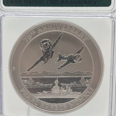 2016-P Tuvalu 1oz .999 Ag Pearl Harbor ICG MS 70 - additional view