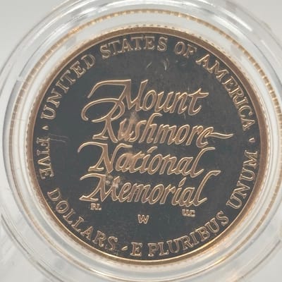 1991-W .24oz Gold Mt Rushmore Anniversary in Cap - additional view