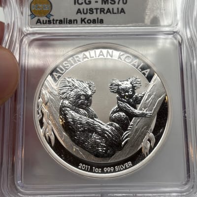 2011-P Australia Koala 1oz .999 Silver ICG MS70 - additional view
