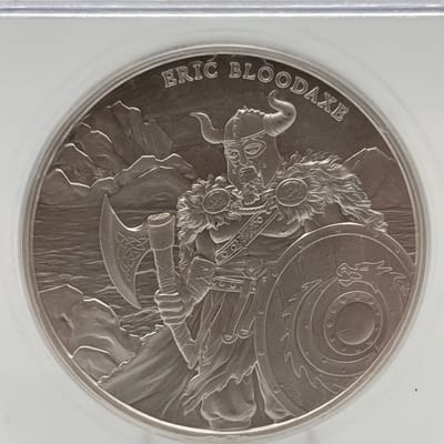 Legendary Warrior Eric Bloodaxe 1oz .999Ag MS70 - additional view