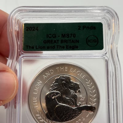 2024 S£2 Great Britain Lion and Eagle 1oz .999Ag - additional view