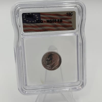 1960 Roosevelt 90% Silver Dime ICG MS66 FB