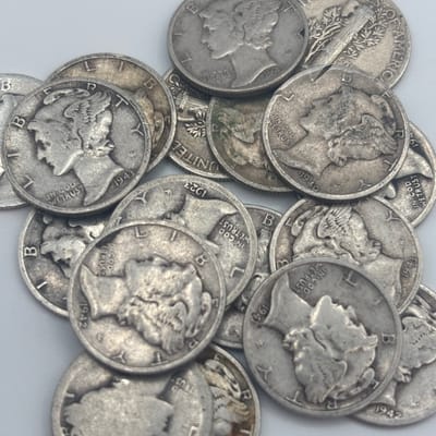Under Spot 90% Silver Mercury Dime Random Year