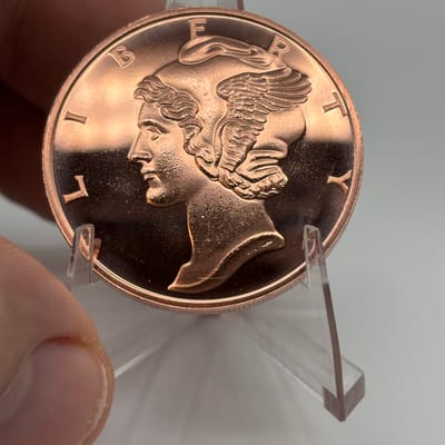 1oz AVDP Copper Tribute USA Winged Liberty Round