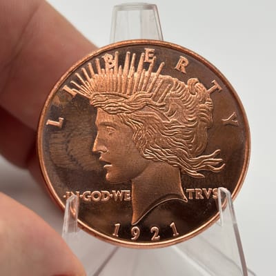 1oz AVDP Copper Tribute 1921 Peace Dollar