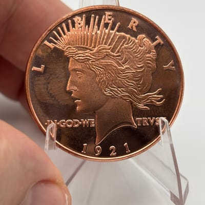 1oz AVDP Copper Tribute 1921 Peace Dollar - additional view
