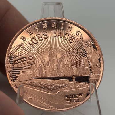 1oz AVDP Copper Disme Bringing Jobs Back Round - additional view
