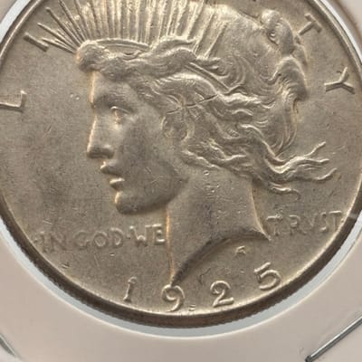 1925-S Peace Dollar 90% Silver Circulated - additional view