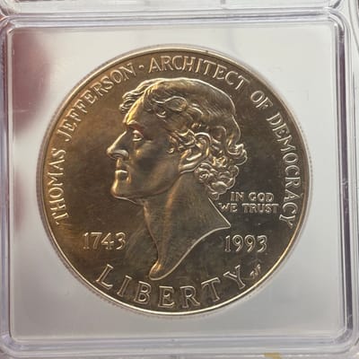 1993-P 90% Silver Jefferson Commemorative ICG BU