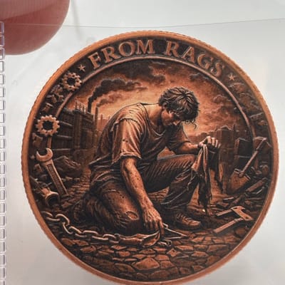 1oz AVDP Copper From Rags To Riches Rnd in Sleeve