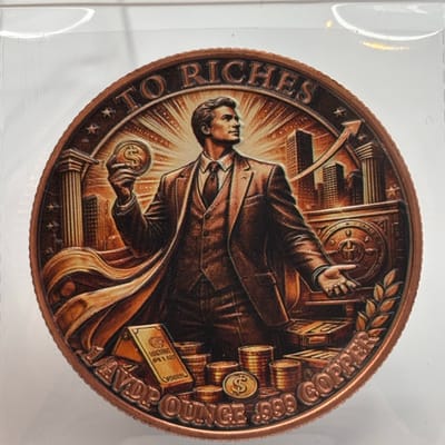 1oz AVDP Copper From Rags To Riches Rnd in Sleeve - additional view