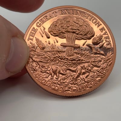 1oz AVDP Copper Round The Great Extinction Scene