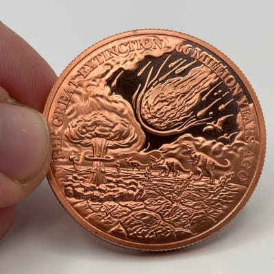 1oz AVDP Copper Round The Great Extinction Scene - additional view