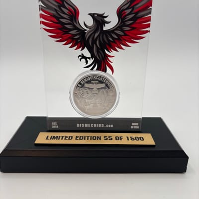 Disme Coins 2oz .999 Ag US 250 Anniv in Display