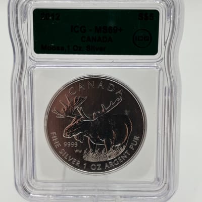 2012 Canada 3/4oz .9999Ag Moose ICG MS69+