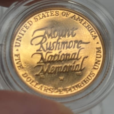 1991-W .24oz Gold Mt Rushmore Anniversary in Cap - additional view