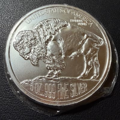 5 oz silver Buffalo round from SIlverTowne 999 