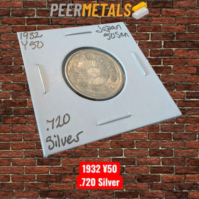 1932 .720 Silver ¥50 Coin