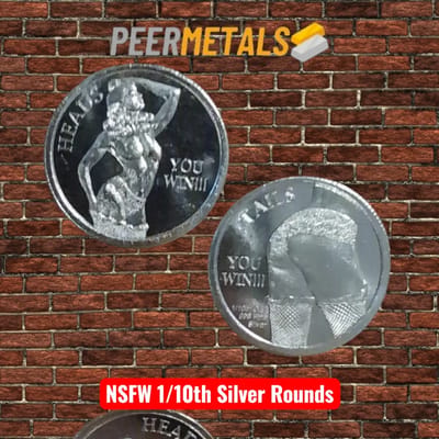 AUCTION 1/10th ozt Silver NSFW "Heads or Tails"