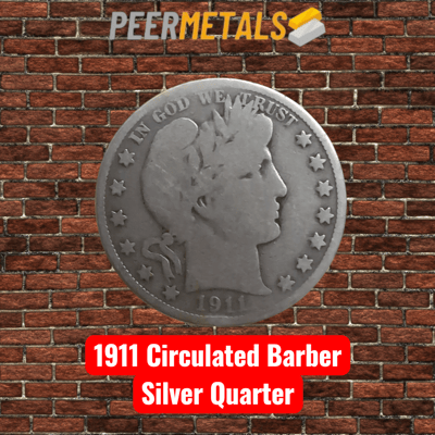 1911-D Barber Silver Quarter - Semi Key Date - - additional view