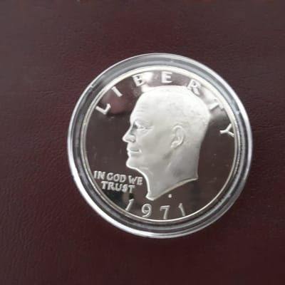 1971 "Brown Ike" 40% Silver Dollar - Capsule Only