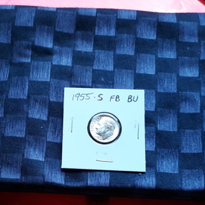 1955 S Roosevelt Dime - BU - Full Bands - Low Mint