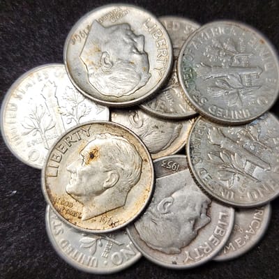 $1.00 Face Value 90% Silver Dimes (Assorted)