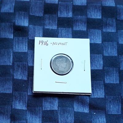 1916 Barber Dime - No Mint Mark (P)