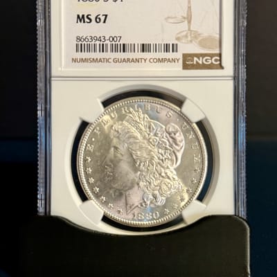 1880-S Morgan Silver Dollar – NGC MS67