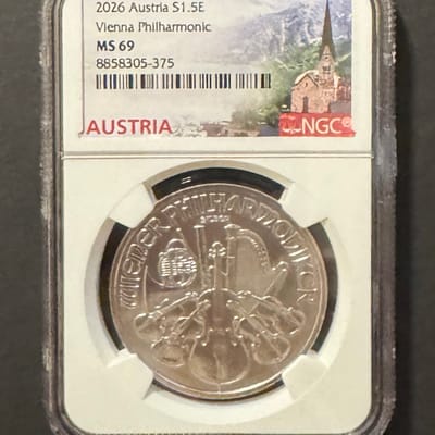 2026 Austria €1.50 Vienna Philharmonic – NGC MS69 | PeerMetals