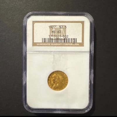 1927 $2.50 Indian Head Quarter Eagle- NGC MS663