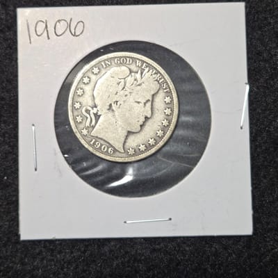 1906 Barber Half Dollar 90% Asw .3616oz