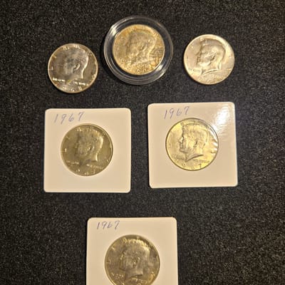 (6) 40% Silver Half Dollars 