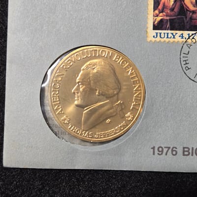 1976 US Bicentennial First Day Jefferson Metal - additional view
