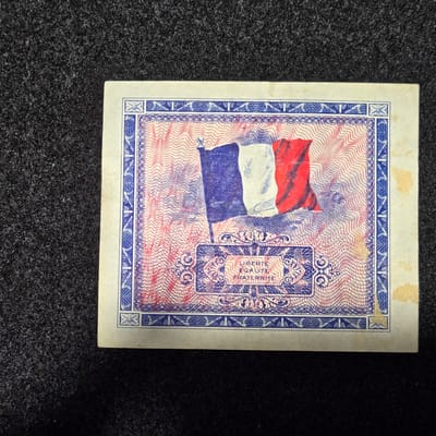 1944 France 2 Francs Allied Military Currency  - additional view