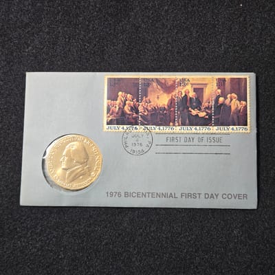 1976 US Bicentennial First Day Jefferson Metal