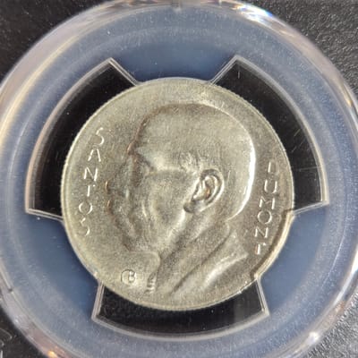 Brazil 1936 5000R PCGS AU55 Santos Dumont Pop1 - additional view