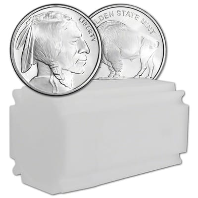 1 oz Silver Buffalo Rounds - Tube of 20 - additional view